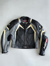 IXS Motorcycle Genuine Leather Racing Jacket CE Armor Ready Colorblock (M)