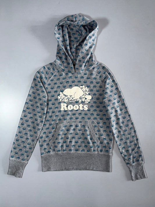 Roots Canada Grey All-Over Print Hoodie Size  (S)