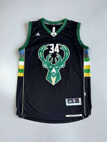 Adidas NBA Milwaukee Bucks Giannis Antetokounmpo #34 Swingman Jersey (L)