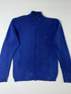 Tommy Hilfiger Blue Ribbed Full-Zip Sweater (M)