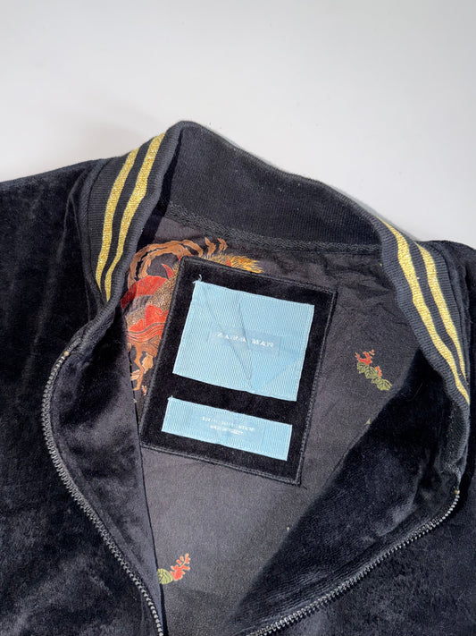Zara Velvet Fully Embroidered Bomber Jacket Bird Motif (S/M)