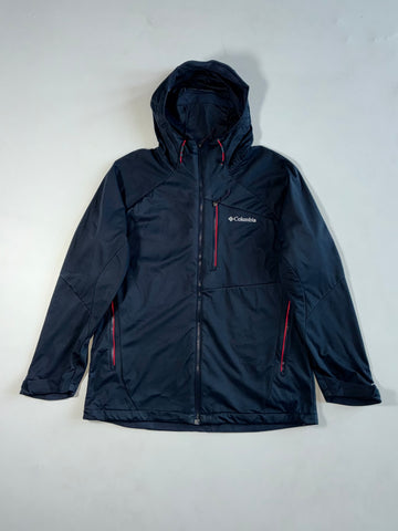 Columbia Softshell Hooded Jacket Navy with Red Zip Accents (2XL)