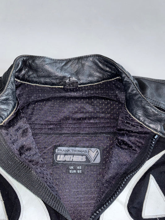Frank Thomas Monster Face Leather & Textile Biker Jacket (Paded)(XL)