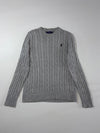 Polo Ralph Lauren Grey Cable Knit Sweater (M)