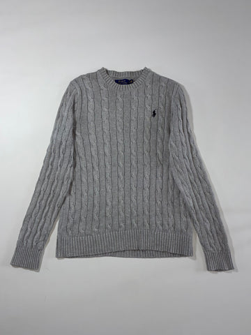 Polo Ralph Lauren Grey Cable Knit Sweater (M)