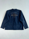 Harley-Davidson Genuine Motorclothes Navy Canvas Work Jacket – Snap Button Band Collar (3XL)