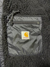 Carhartt WIP Sherpa Fleece Zip Jacket with Nylon Pocket – Black (M)