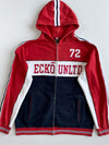 Y2K Ecko Unltd ‘72’ Red Navy Colorblock Zip Hoodie (Xl)