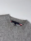 Tommy Hilfiger Flag Logo Crewneck Sweater, Heather Grey(XS)