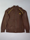 Puma Ribbed Full-Zip Knit Track Sweater – Brown (S)