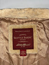 Eddie Bauer Seattle Suede Tan Suede Leather Trucker Jacket, Women’s (S)