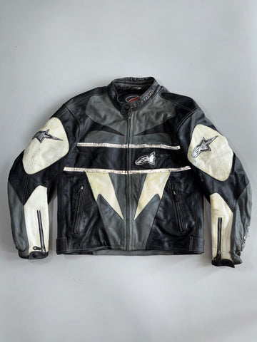 Alpinestars Lightning Bolt Graphic Vintage Racing Pure Leather Jacket (M)