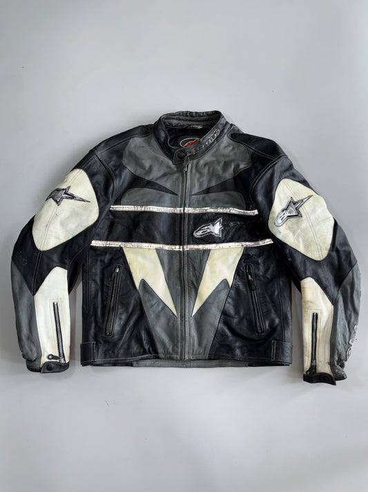 Alpinestars Lightning Bolt Graphic Vintage Racing Pure Leather Jacket (M)