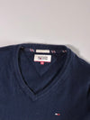 Hilfiger Denim | Navy V-Neck Sweater – Flag Logo | (XS/S)