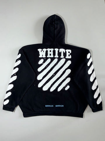 Off-White Virgil Abloh Diagonal Stripe Spray Hoodie Black Men’s (3XL/4Xl)