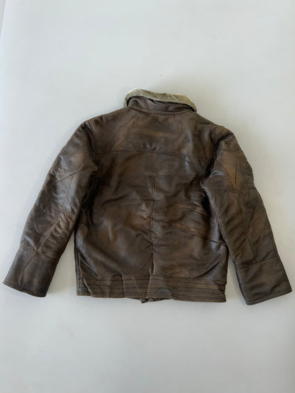 !                                                                                                                                                                                   Ultra Premium Original Leather Jacket Premium wool inside (RARE) (XL)