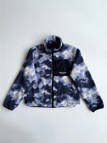 Jack & Jones Originals Studio Tie-Dye Sherpa Fleece Jacket – Grey Camo (XL)