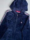 Fila Navy Velour Taped Logo Zip-Up Hoodie (S)