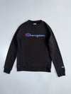 Champion Script Logo Sweatshirt | Black | Size S