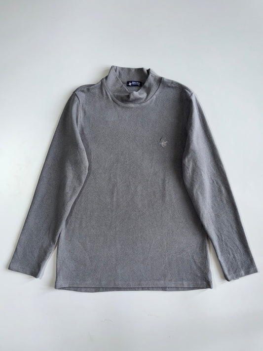 Beverly Hills Polo Club Mock Neck Long Sleeve Top Grey Marl | (S/M)