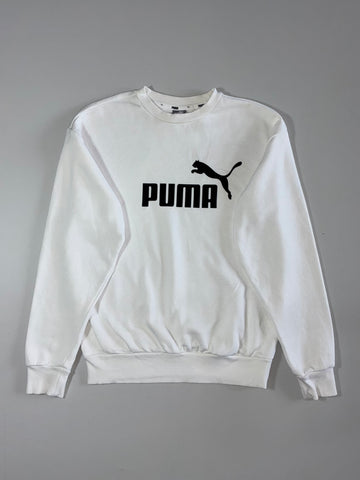 Puma Classic Logo White Crewneck Sweatshirt (S)