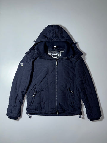 Superdry Original Windcheater Quilted Hooded Jacket – Navy,(M)
