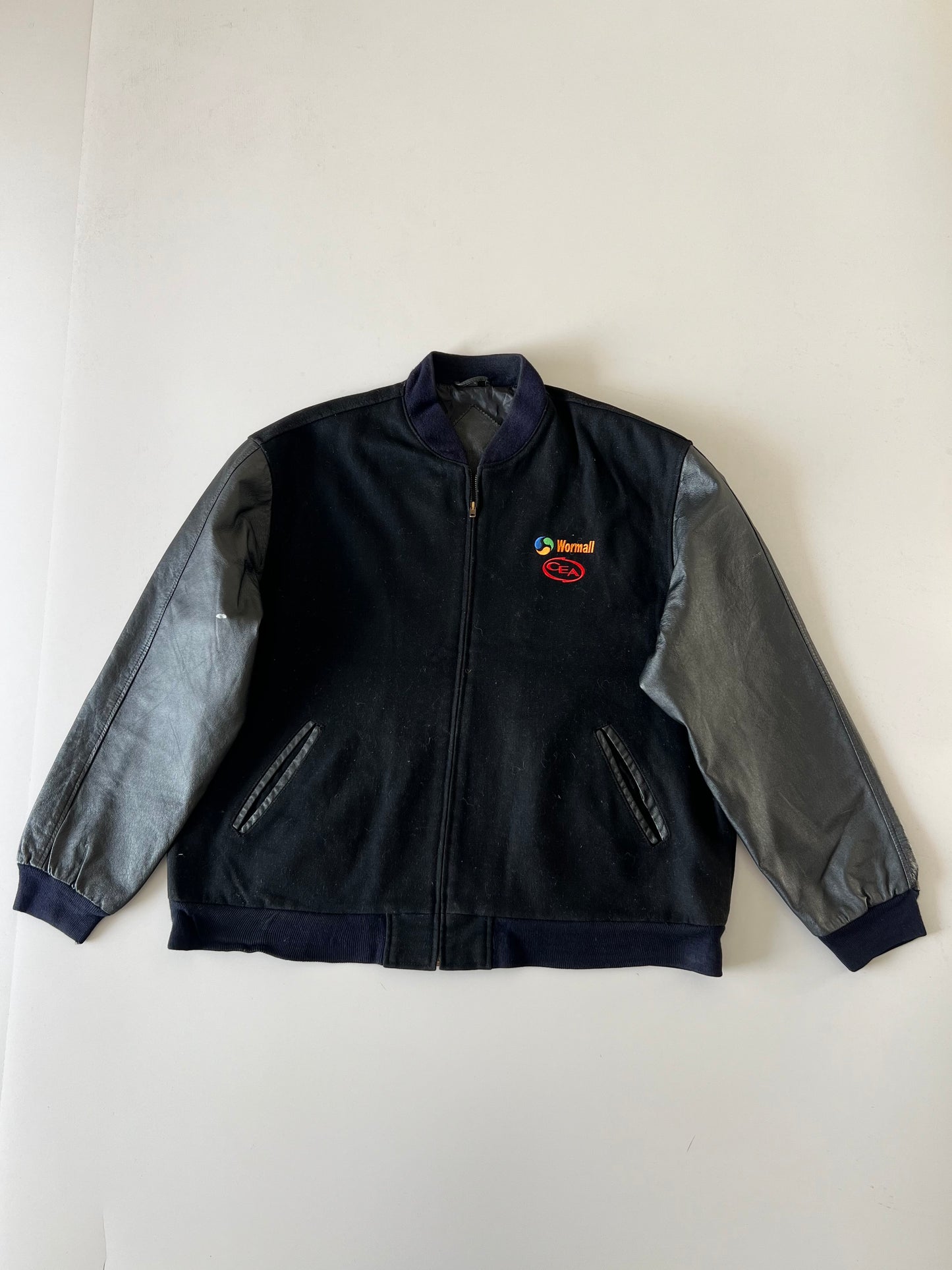 !                                         Super Premium Minimal Varsity Jacket Original Leather (2XL)