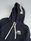 Roots Canada Black Vancouver Beaver Logo Zip Hoodie (S)