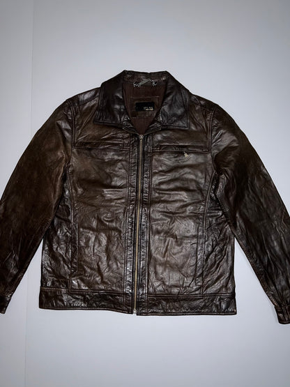 Z Zara Man Original Leather Jacket Ultra premium(L)
