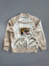 Browny Satin Souvenir Bomber Jacket | Cream/Gold (S/M)