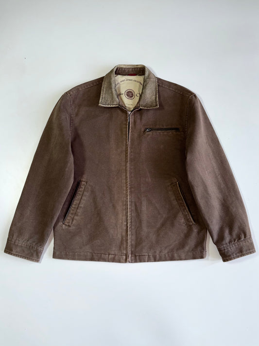 Vintage Hippie Classics Hard Cotton Jacket RARE W/ Leather Collar (M)