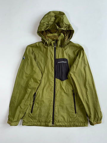 Montbell Olive Green Hooded Windbreaker Jacket (L)
