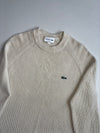 Lacoste Classic Fit Waffle Knit Crewneck Sweater – Cream (M)
