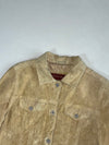 Eddie Bauer Seattle Suede Tan Suede Leather Trucker Jacket, Women’s (S)