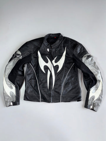 Hein Gericke Pro Stars Pure Leather Moto Racing Jacket Tribal Graphic Padded (M)