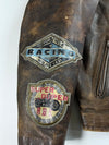 Vintage R.B.C Distressed Leather Racing Patch Motorcycle Jacket(Xl)