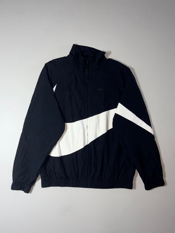 Nike Big Swoosh Black & White Woven Windbreaker Jacket (M/L)
