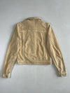 Closed Tan Suede Western Yoke Jacket with Piped Trim & Snap Buttons (S)