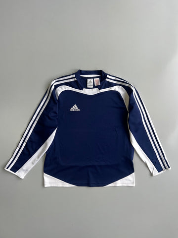 Adidas Vintage 3-Stripes Navy Long Sleeve Football Training Jersey (S)