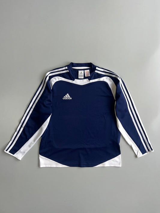 Adidas Vintage 3-Stripes Navy Long Sleeve Football Training Jersey (S)