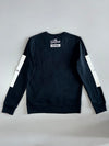Cheek Navy Velvet Floral Embroidered Bomber Jacket (XS)