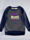 Roots Canada | “Athletic Goods 73” Raglan Crewneck Sweatshirt | Charcoal & Navy (M)