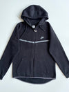 Nike | Black Chest Stripe Fleece Zip Hoodie | (M)