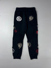 Japanese Oni Kanji & Dragon Embroidered Multi-Pocket Joggers (W:33) (L:38)
