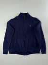 Polo Ralph Lauren Navy Full-Zip Mock Neck Knit Sweater (M)