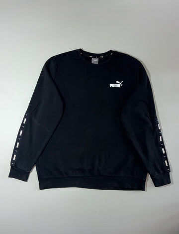 Puma Tape-Sleeve Crewneck Sweatshirt – Black (3XL)