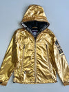 Jizo Bosatsu Enma-Jizo Metallic Gold Hooded Windbreaker Jacket Japanese Streetwear Stay (S/M)