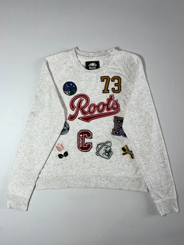 Roots | Grey Multi-Patch Crewneck (XS)