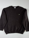 Lacoste | Dark Brown Chunky Rib Knit Wool Sweater – Croc Logo | (XL/ 2XL)