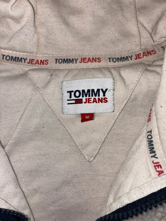 Tommy Jeans | Cream Sherpa Hooded Full-Zip Jacket | (L)